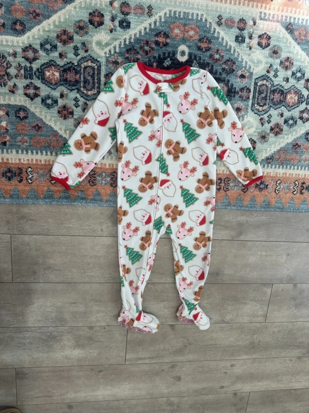 Carter's Christmas Footie Pajamas 3T Toddler Unisex Fleece Holiday